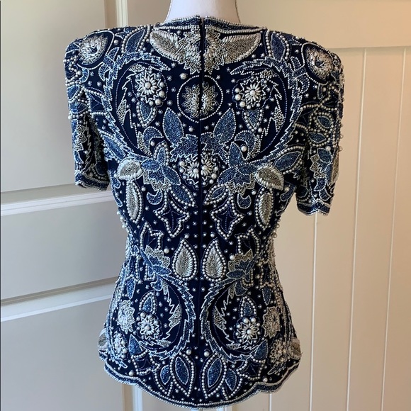 Albert Nipon beaded top - Picture 3 of 4